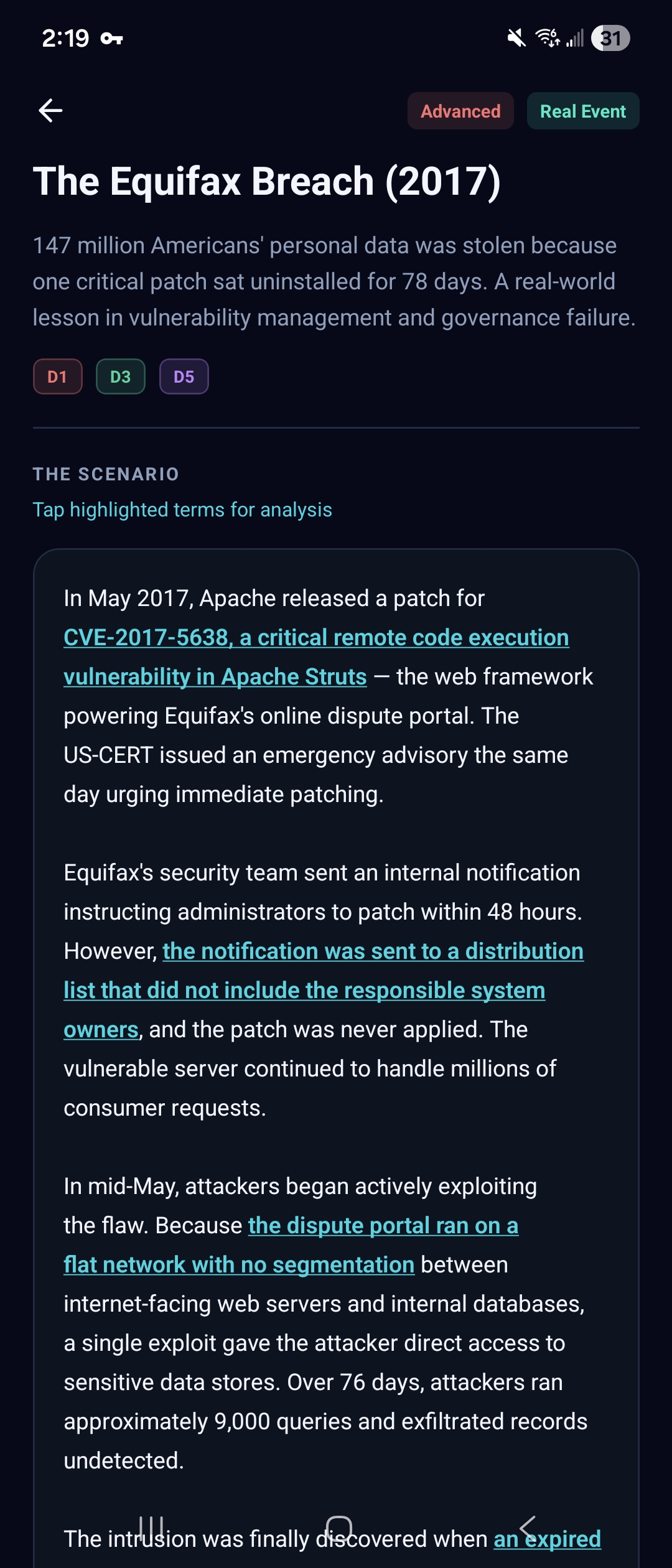 Scenario – Equifax Breach