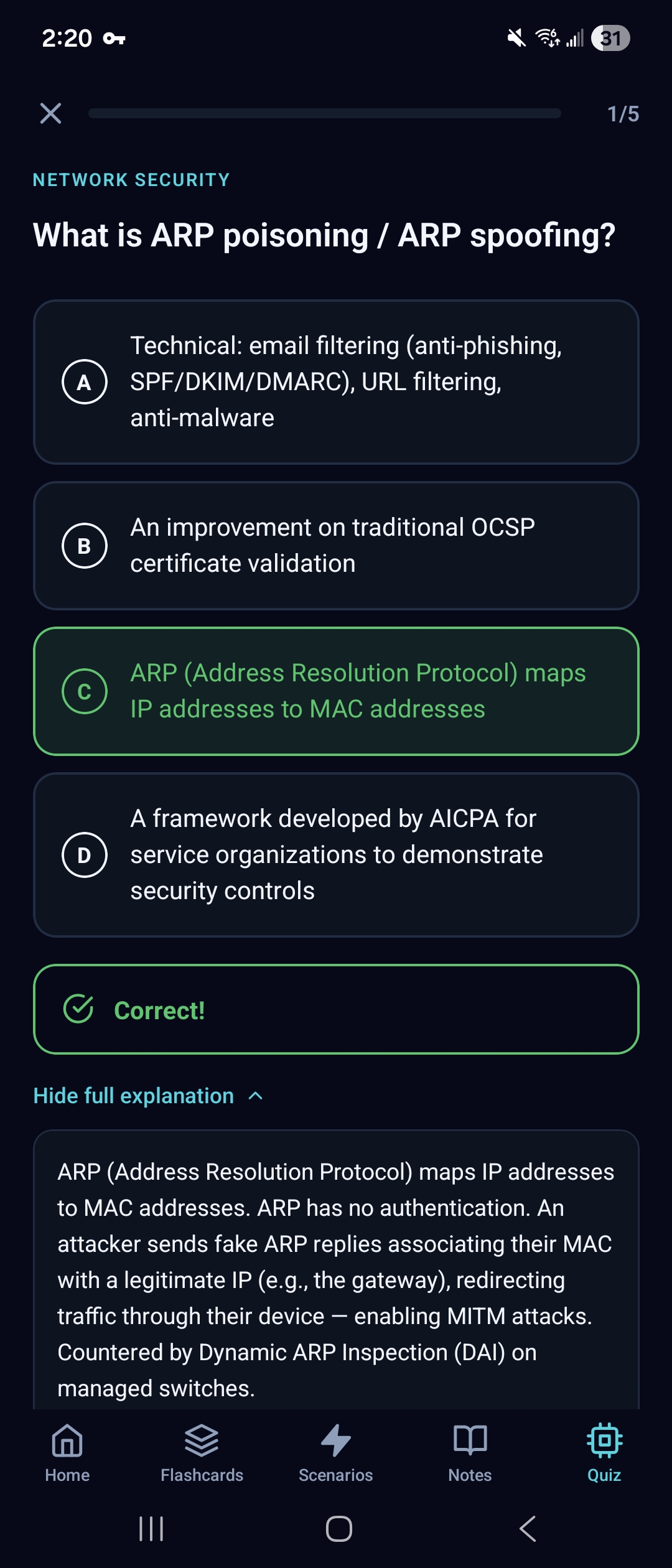 Quiz – Answer Feedback